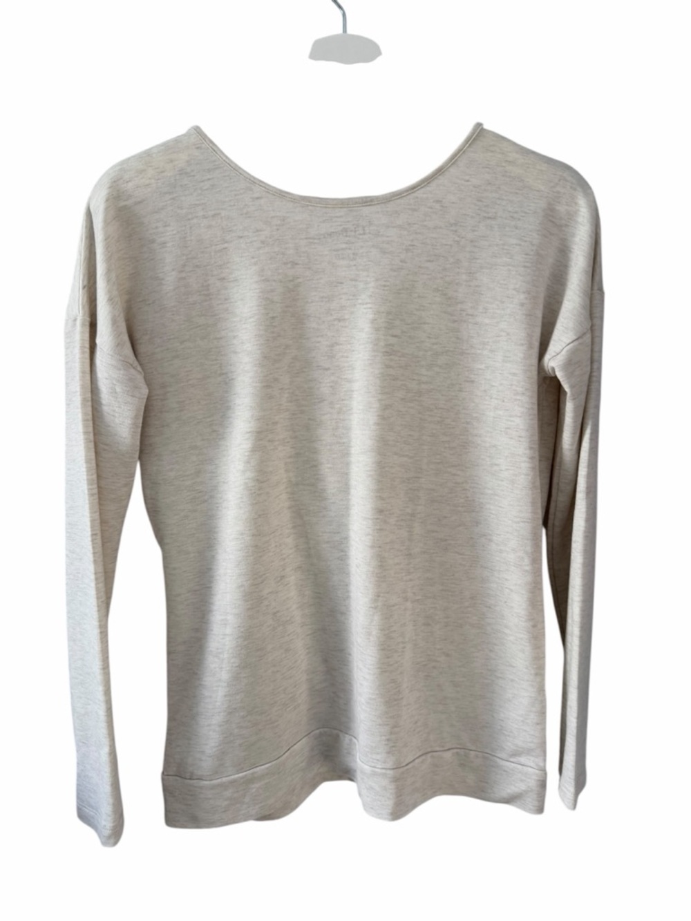 L.L. BEAN Beige Wrap Style Long Sleeve Top Soft Casual Classic size m - Picture 3 of 9